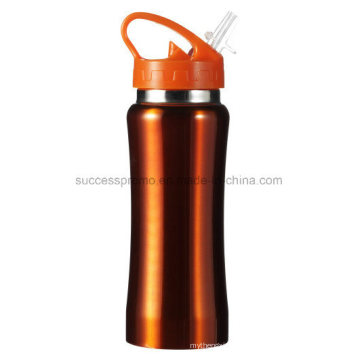 Stainless Steel Drinking Bottle with Matching Coloured Plastic Cap